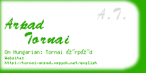 arpad tornai business card